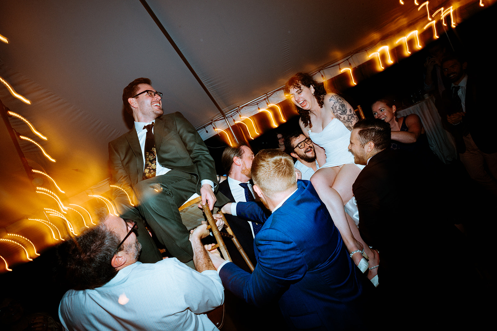 Hora at Herb Lyceum, Bride and groom lifted